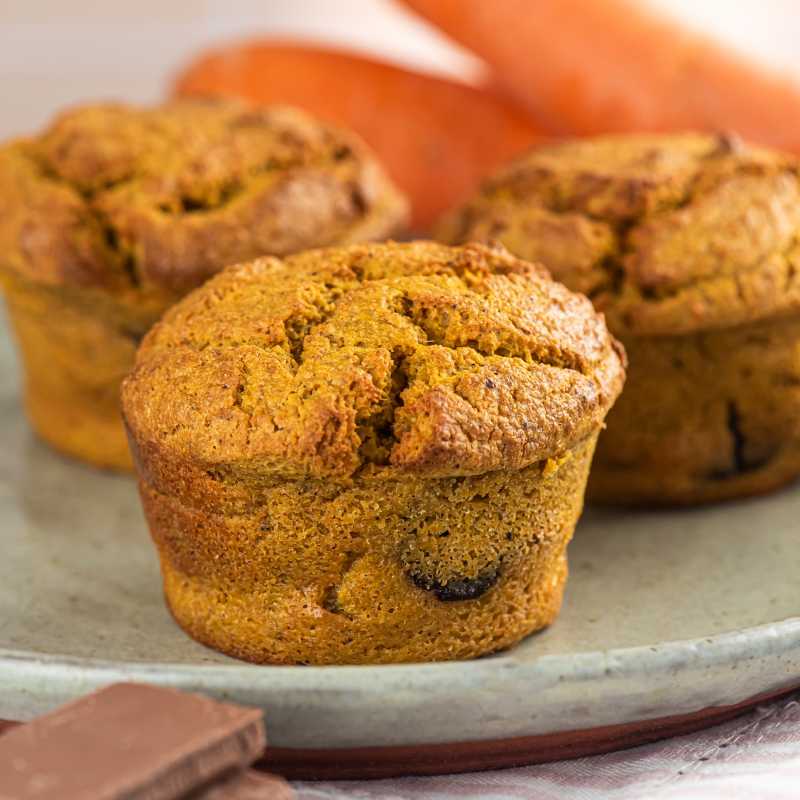 Muffin Cenoura Gotas de Chocolate 60%