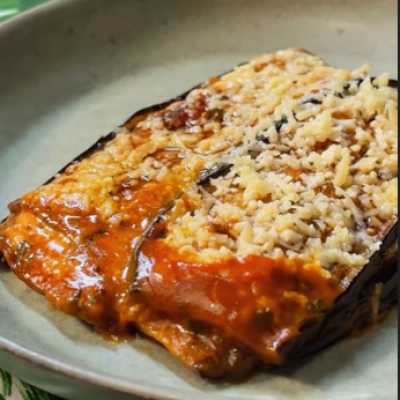 Lasanha Berinjela Muzzarela Bufala